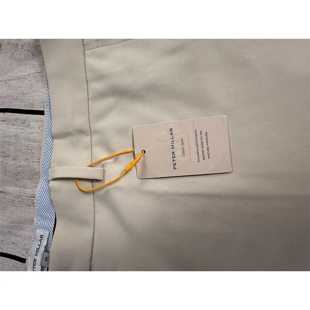 Peter Millar Men's Chino Shorts Size 40 Beige Casual Modern Fit